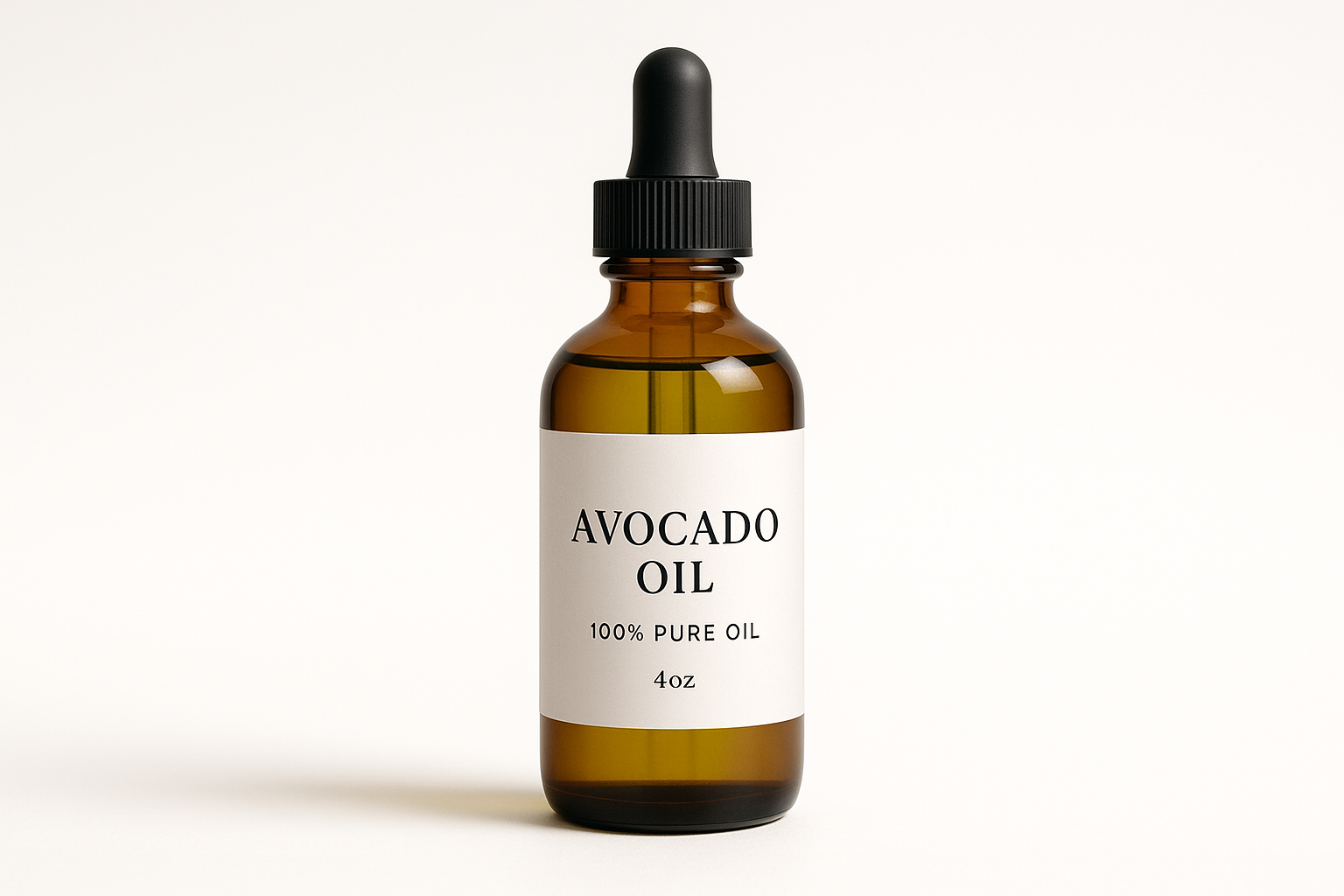 Avocado Oil - 100% Pure Oil 4oz dropper bottle with name label on it 