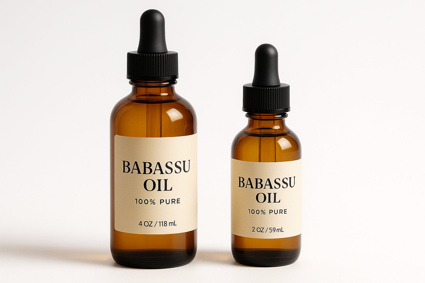 Babassu Oil - 100% Pure 4oz and 2oz dropper amber bottle